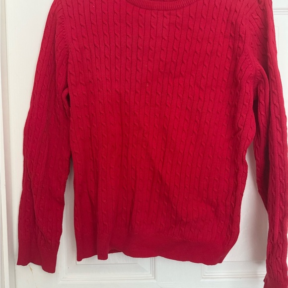 Basic Editions Women's Long Sleeves Red Cotton Sweater Pullover Size L - Picture 3 of 7